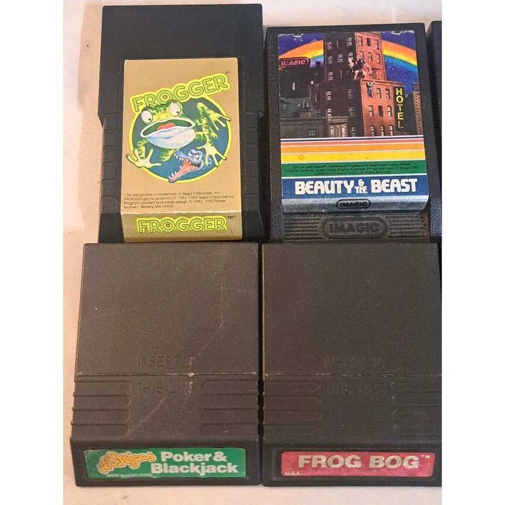 Vintage Mattel Intellivision Game Cartridge Lot 8 Frogger Atlantis Dragonfire